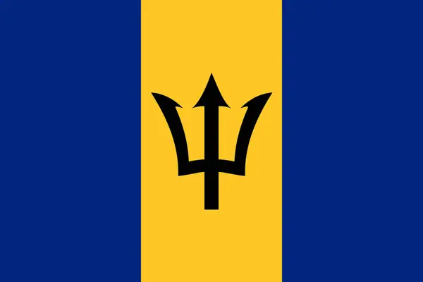 Ülkenin Halkının Bir Sembolü Olan Barbados Bayrağının Resmi — Stok Vektör