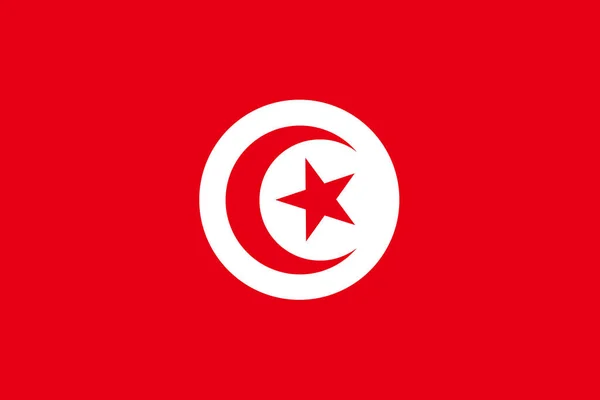 Εικόνα Της Σημαίας Της Τυνησίας Σύμβολο Της Χώρας Και Του — Διανυσματικό Αρχείο