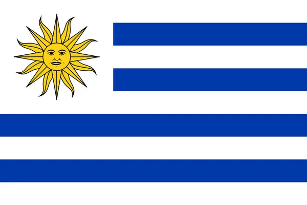 Bild Der Flagge Uruguays Ein Symbol Des Landes Und Seiner — Stockvektor