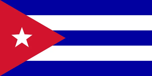 Küba Bayrağının Resmi Ülkenin Halkının Bir Sembolü — Stok Vektör