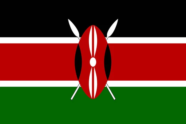 Wizerunek Flagi Kenii Symbolu Kraju Jego Mieszkańców — Wektor stockowy