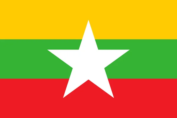 Imagen Bandera Myanmar Símbolo Del País Pueblo — Archivo Imágenes Vectoriales