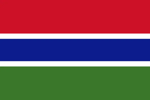 Gambiya Bayrağının Resmi Ülkenin Halkının Bir Sembolü — Stok Vektör