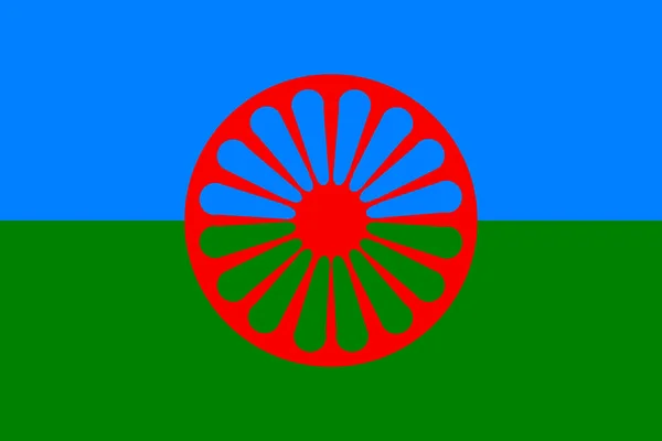 Bild Det Romska Folkets Flagga Symbol För Folket Internationella Flaggor Stockvektor