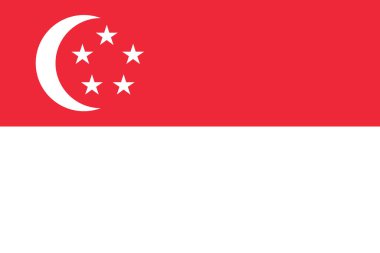  Singapur bayrağının resmi, ülkenin ve halkının bir sembolü. 