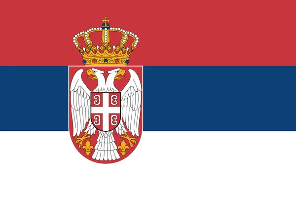 Afbeelding Van Vlag Van Servië Symbool Van Het Land Zijn Stockvector