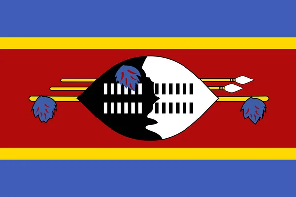 Imagen Bandera Suazilandia Símbolo Del País Gente — Vector de stock