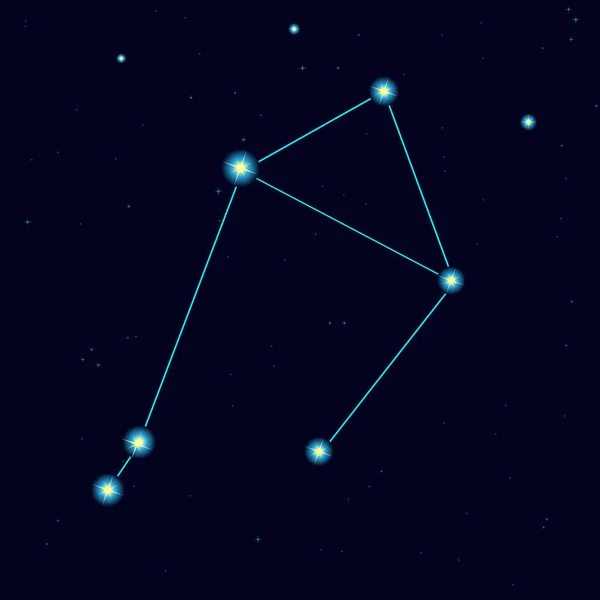 Vektorová Hvězdná Obloha Souhvězdím Libra — Stockový vektor