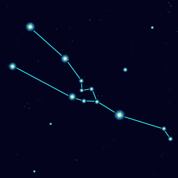 Vecteur Ciel Étoilé Avec Constellation Taurus — Image vectorielle