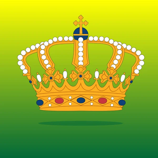 Vector Icon Drawing Golden Royal Crown Precious Stones Vektorgrafik