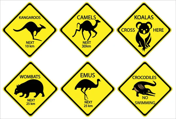 Daha önceki Avustralya yol işaretlerinin taşıyıcısı yollarda vahşi hayvanların görülme olasılığıyla ilgili 