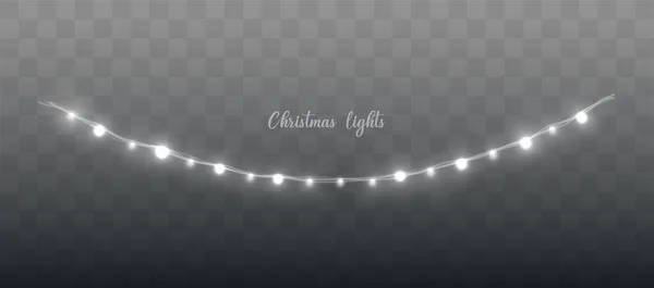 Luces de Navidad en hilo de alambre — Vector de stock