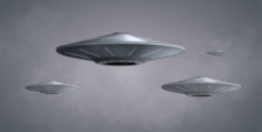 Işık ışınlı UFO uzay gemisi