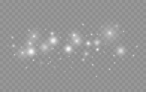 Leuchtender Lichteffekt Mit Vielen Glitzerpartikeln Isoliert Auf Transparentem Hintergrund Vektor — Stockvektor