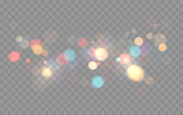 Bokeh Colorido Luzes Fundo Formas Círculo Desfocadas Ilustração Vetorial — Vetor de Stock