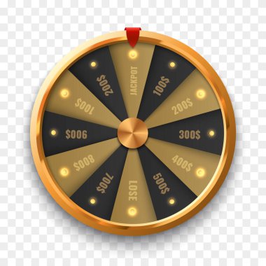 Çarkıfelek geçmişi. Şanslı rulet illüstrasyonu. Online kumarhane konsepti.