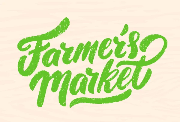 Mercado de agricultores. Signo escrito a mano vectorial. — Vector de stock