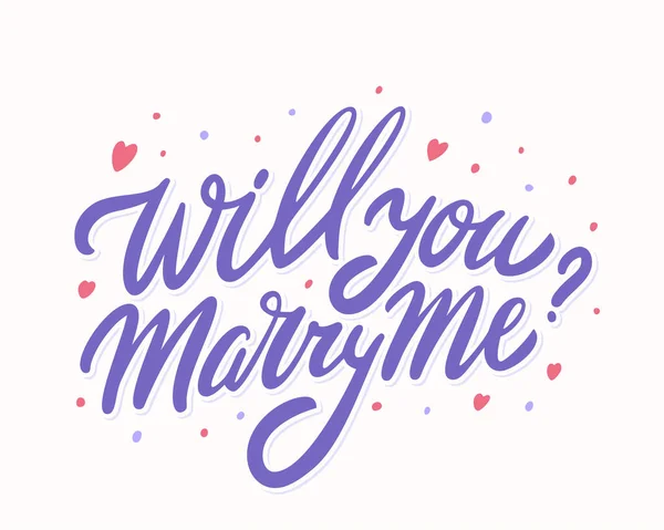 Θα με παντρευτείς; Χειρόγραφη γραφή διανύσματος. — Διανυσματικό Αρχείο