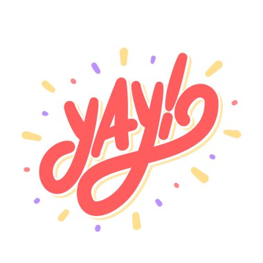 Yay. Vector handwritten lettering banner.