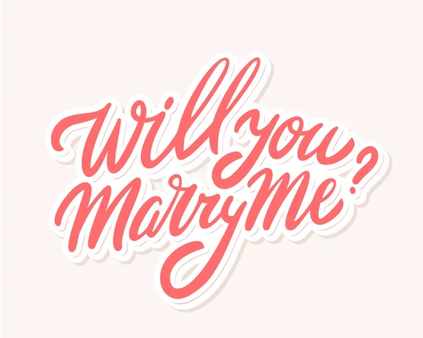 Θα με παντρευτείς; Χειρόγραφη γραφή διανύσματος. — Διανυσματικό Αρχείο