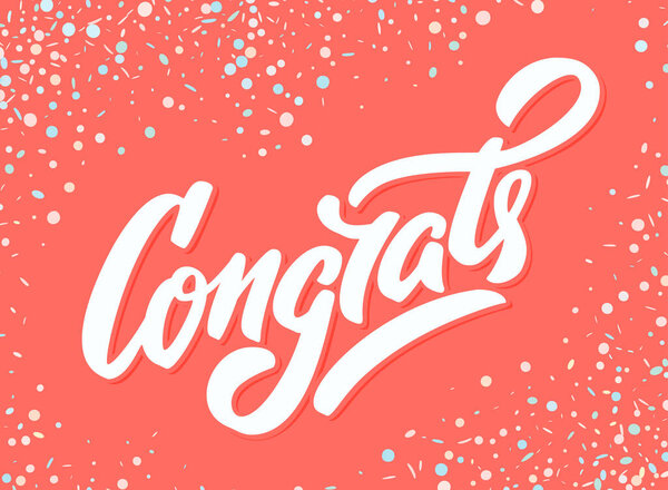 Мои поздравления. Поздравительная открытка. Векторное рукописное письмо.