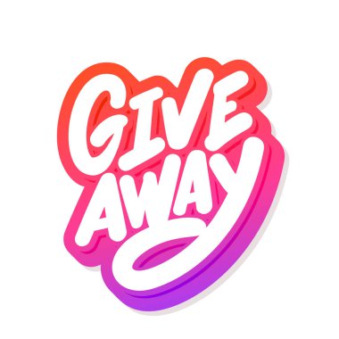 Hediye. Vektör el yazısı harf pankartı.