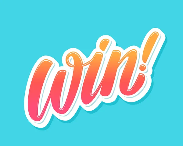 Winnen. Vector handgeschreven belettering banner. — Stockvector