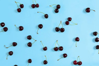 Olgun Kiraz renkli parlak desenle. Üstten Görünüm.