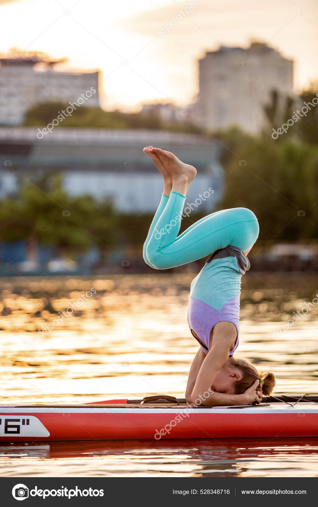 Fitness Yoga Woman Stretching On Sand. Fit Female Athlete Doing