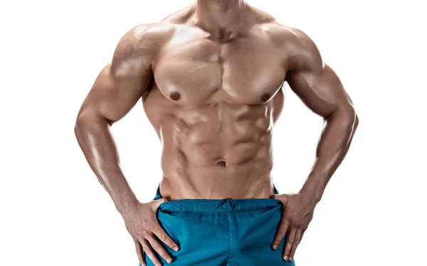 Image of muscle man posing in studio — Stock Photo, Image