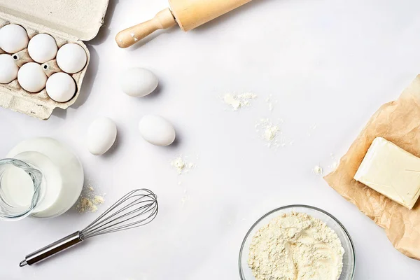 Preparação Massa Uma Medida Quantidade Ingredientes Receita Ingredientes Para Massa — Fotografia de Stock