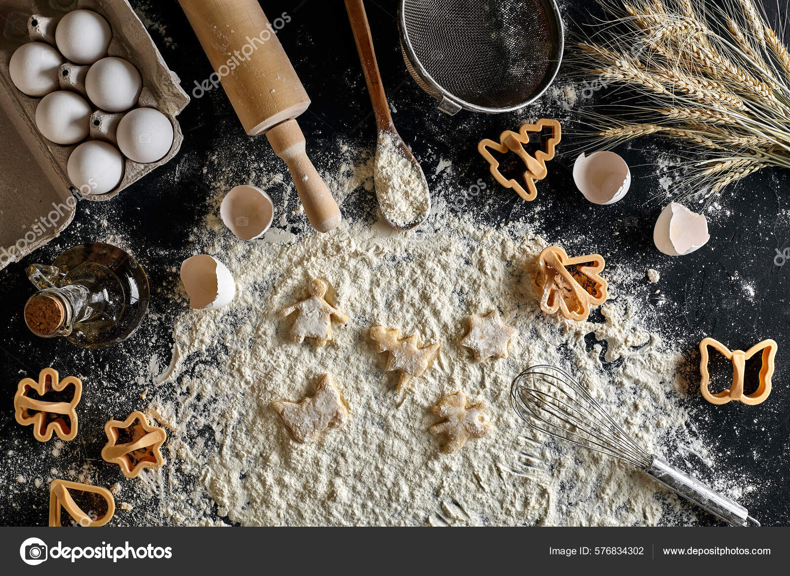 Process Making Cookie Cooking Dough Cookies Butter Eggs Cooking