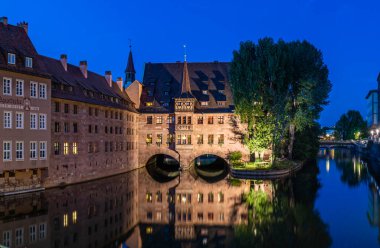 Bavyera 'daki eski Nuremberg kasabası