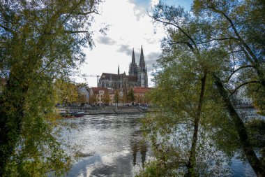 Regensburg Katedrali ve taş köprü, regensburg, Almanya