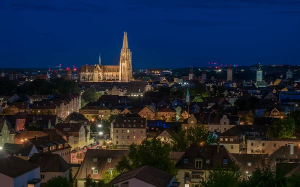 Regensburg Germany Blue Hour — Stock Photo, Image