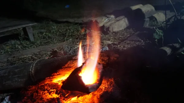 Fire Firewood Warms Winter — Stock Photo, Image