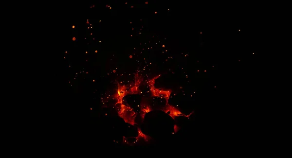 Geceleri Fırından Çıkan Alevler — Stok fotoğraf
