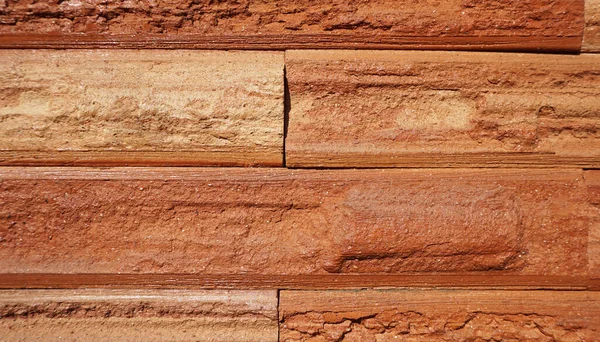 Mur Brique Marron Orangé Ils Alternent Magnifiquement Naturellement Pour Une — Photo