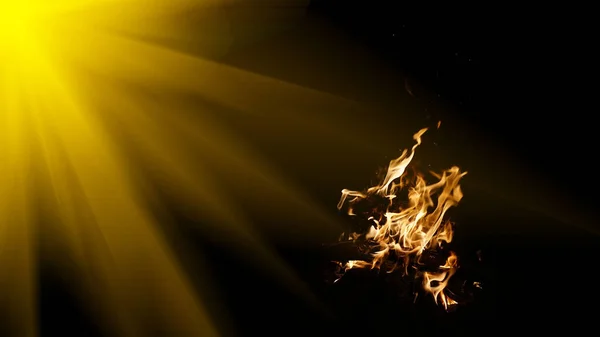 Fire Dark Has Golden Glow Upper Left Background Illustration — Fotografia de Stock