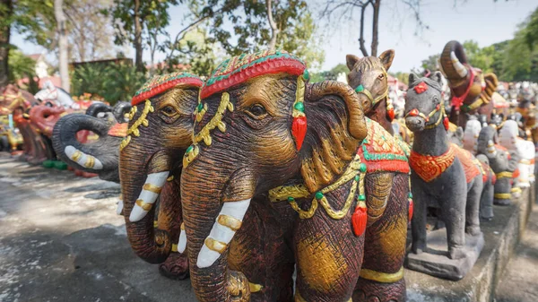 Таиланд Января 2022 Года Скульптуры Слонов Скульптуры Слонов Общественных Местах — стоковое фото