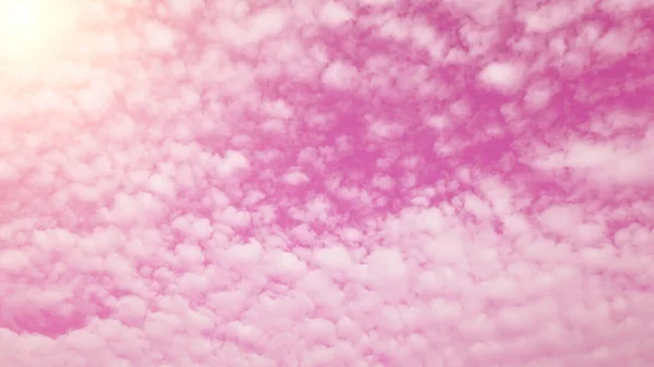 Céu Rosa Luz Solar Brilhante Com Nuvens Brancas Naturais Para — Fotografia de Stock
