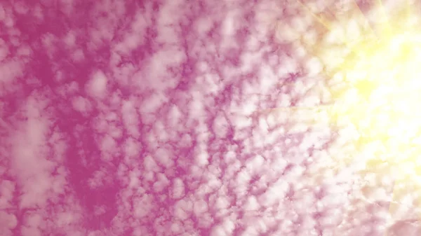 Ciel Rose Lumière Soleil Brillante Avec Des Nuages Blancs Naturels — Photo