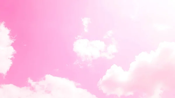 Céu Rosa Céu Pastel Com Nuvens Brancas Naturais Luz Solar — Fotografia de Stock