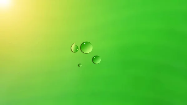 Водяні Краплі Хвилястому Зеленому Абстрактному Тлі Графікою Золотистого Світла Фону — стокове фото