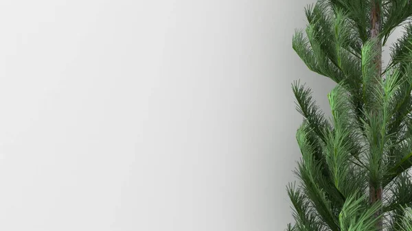 Beyaz üzerine yeşil ladin