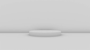 Beyaz arkaplanda izole edilmiş beyaz hacimli bir çemberin 3d görüntülemesi