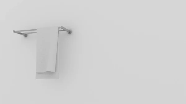 Beyaz arkaplanda izole edilmiş beyaz havluyla 3D görüntüleme