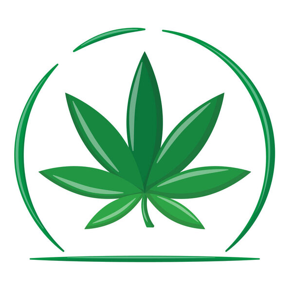 Дизайн логотипа конопли в плоском стиле