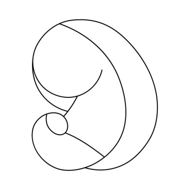 Emzirme soyut çizgi simgesi. Hemşireliğin minimalist vektör çizimi