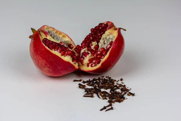 Aroma Pomegranate Cloves Juicy Captivating Miracle Red Love Source Vitamins — Stock Photo, Image